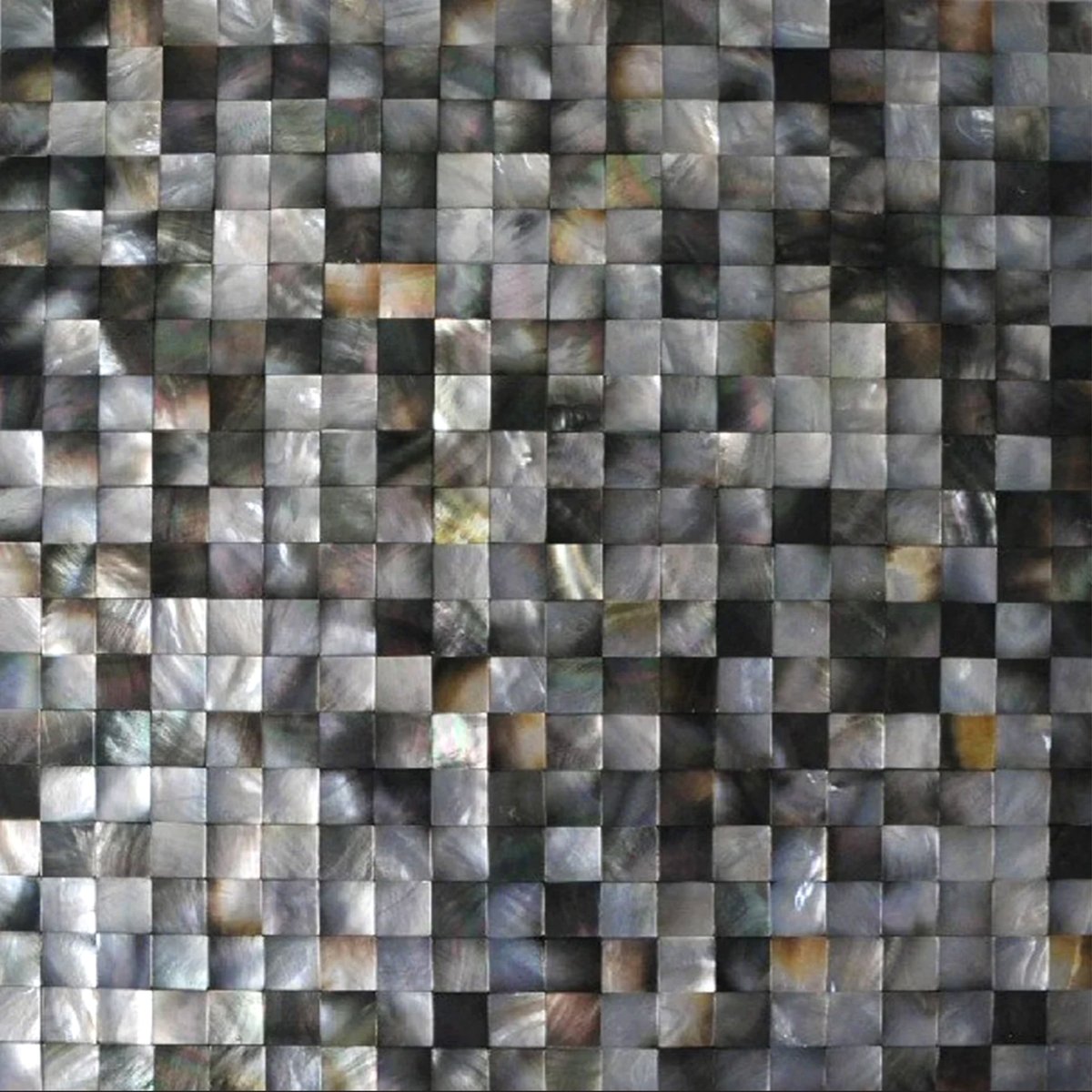 Straight 3/4''x3/4'' Seamless Black Pearl Shell Mosaic