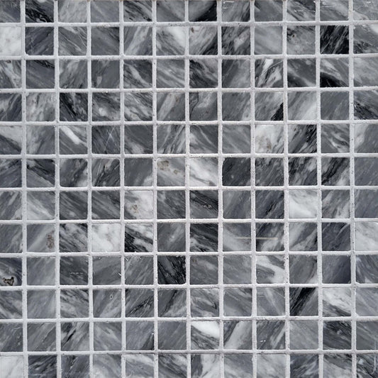 Straight Bardiglio 1''x1'' Stone Mosaic