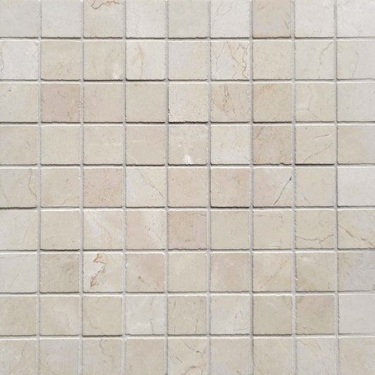 Straight Crema Marfil 1 1/4''x1 1/4'' Stone Mosaic