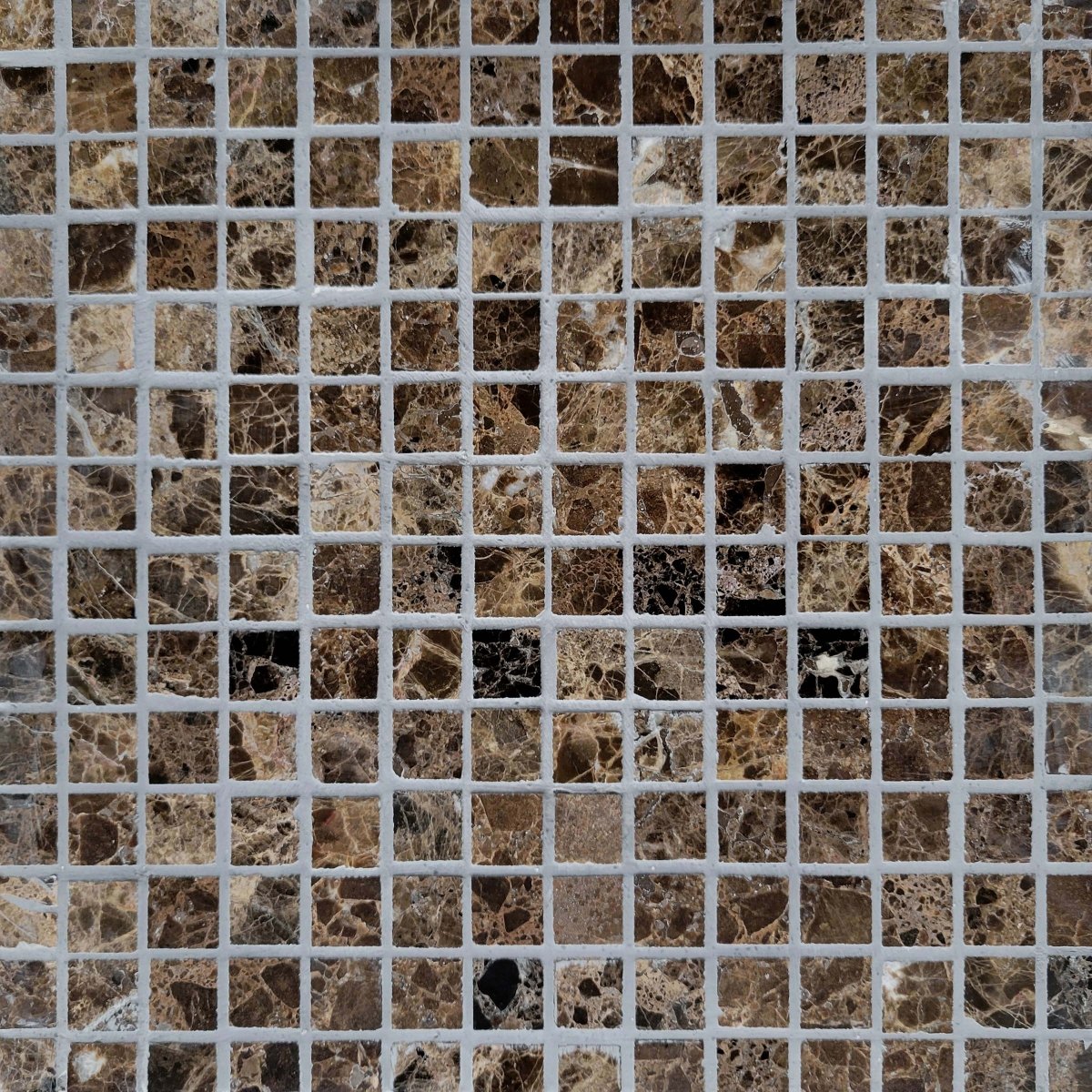Straight Dk Emperador 3/4''x3/4'' Stone Mosaic