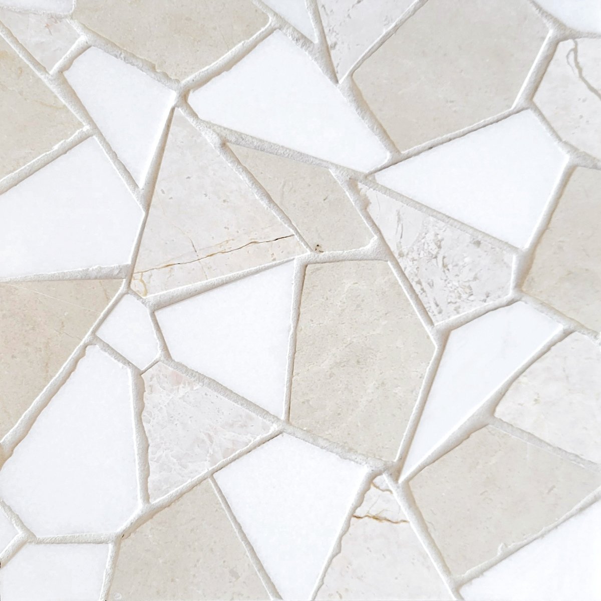 Beige-cream Abstract Stone Blend Mosaic