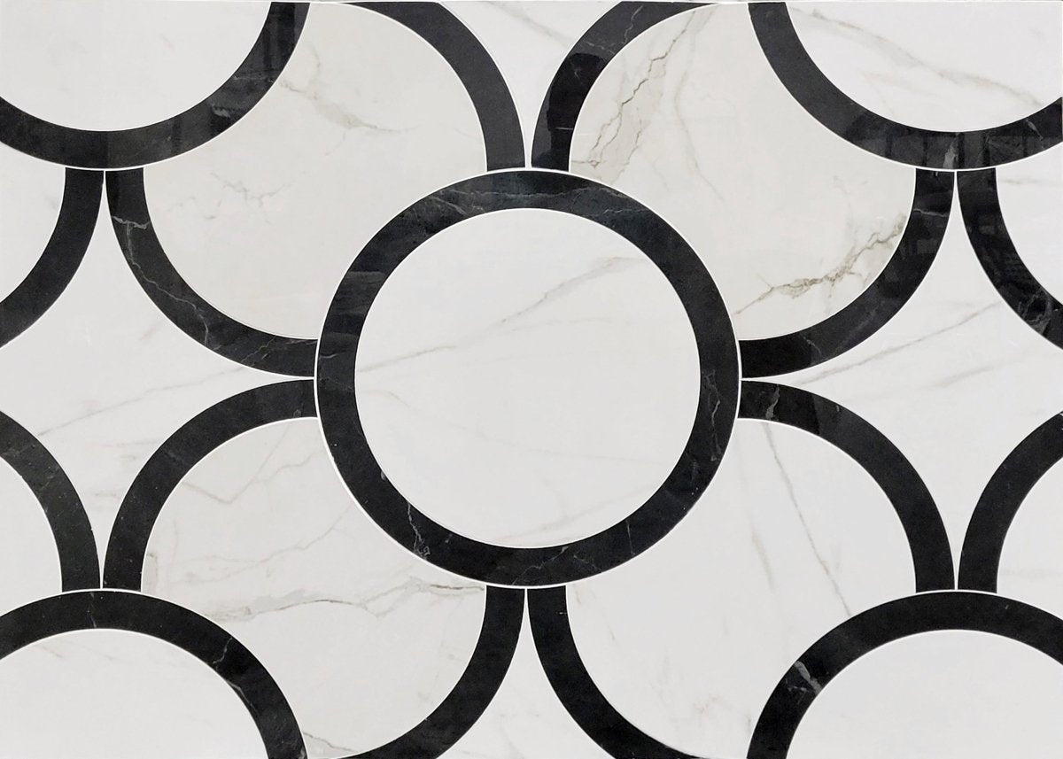 Tiling Pattern Using Circle Vice Circles Porcelain Waterjet Tile – Artsaics