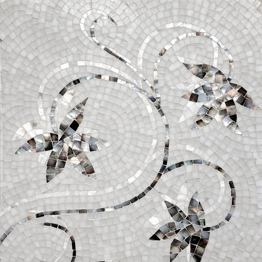 Vine Lux Leaf Lava Glass & Pearl Shell Mosaic