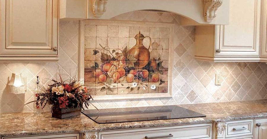 tile murals for kitchen hand painted